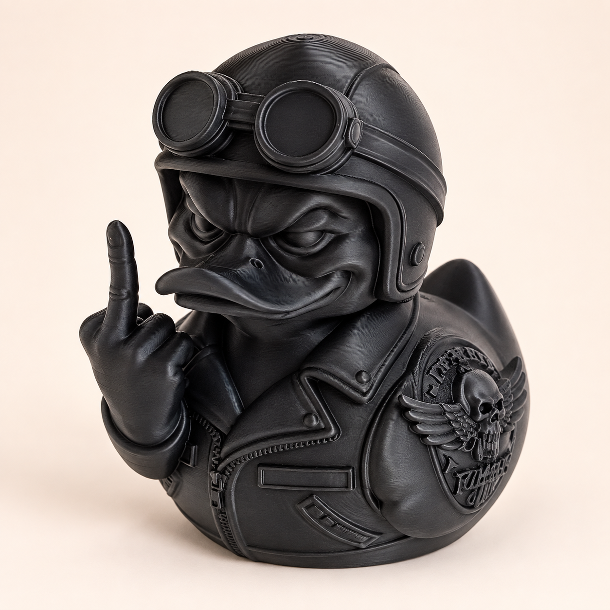 Freche Biker-Ente