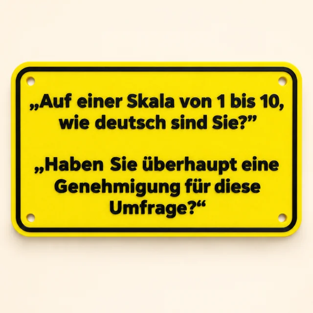 Scherzschild Wie deutsch sind Sie?