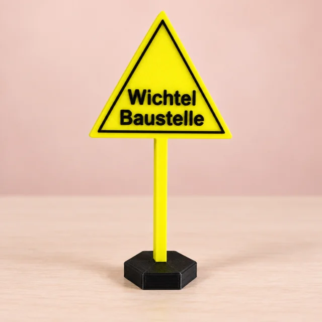 Wichtel-Baustellenschild mit Standfuß